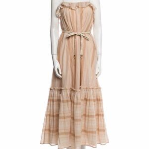 Zimmermann Anneke Beige Striped Maxi Dress